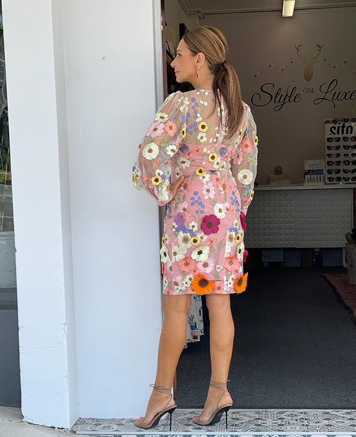 Bridgette Long Sleeve Dress - Pink