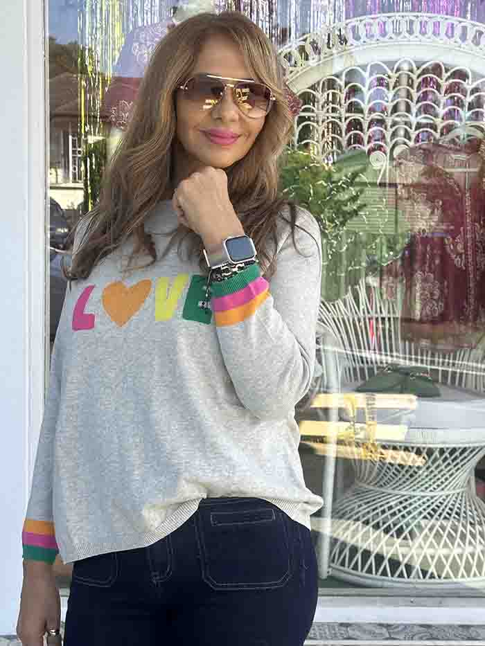 Boden Love Jumper - Grey