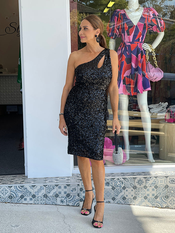 Fifi Keyhole Cocktail Dress - Black