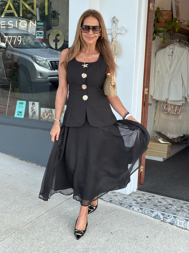 Dion Shell Button Maxi Dress