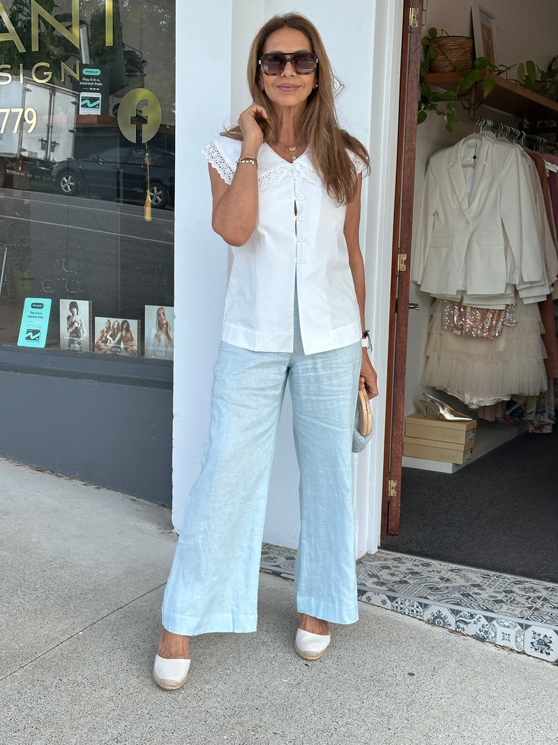 Powder Blue Linen Pant