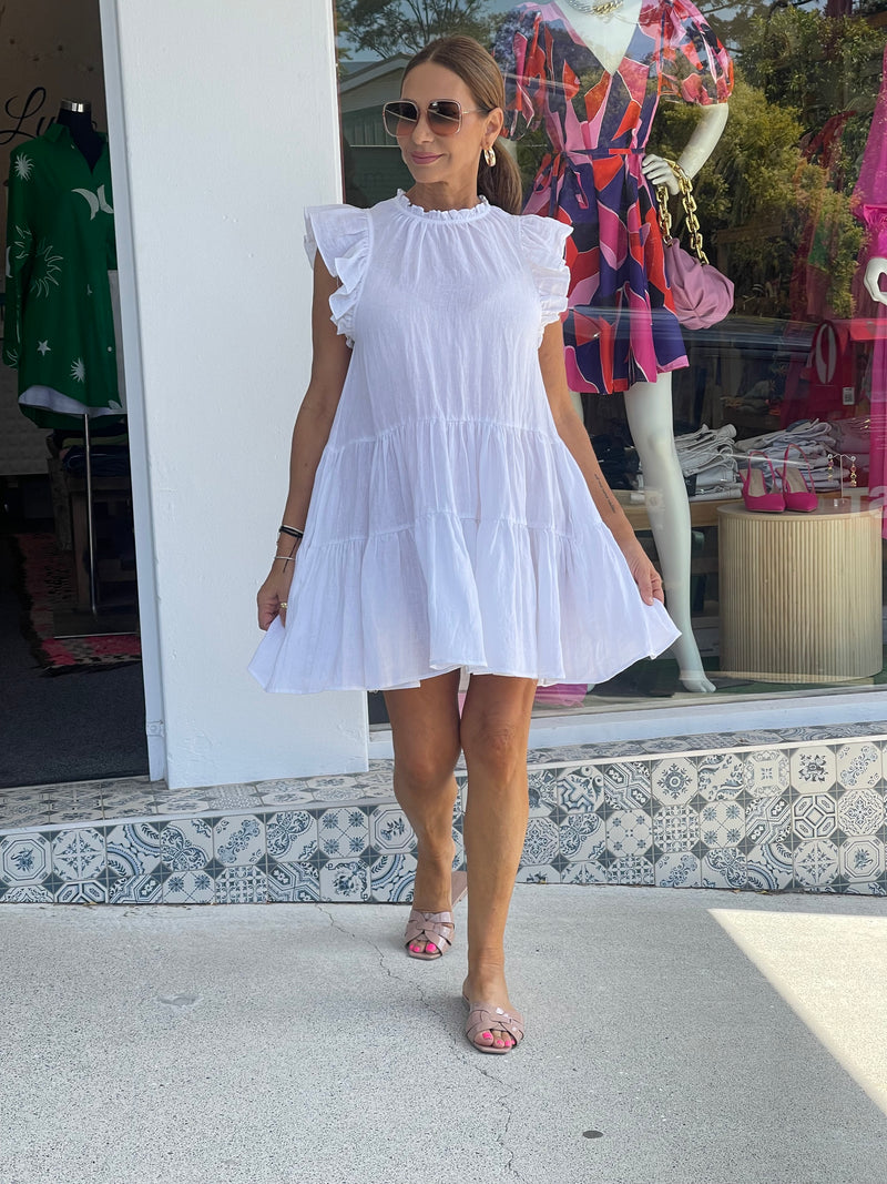 Jada Linen Dress - White