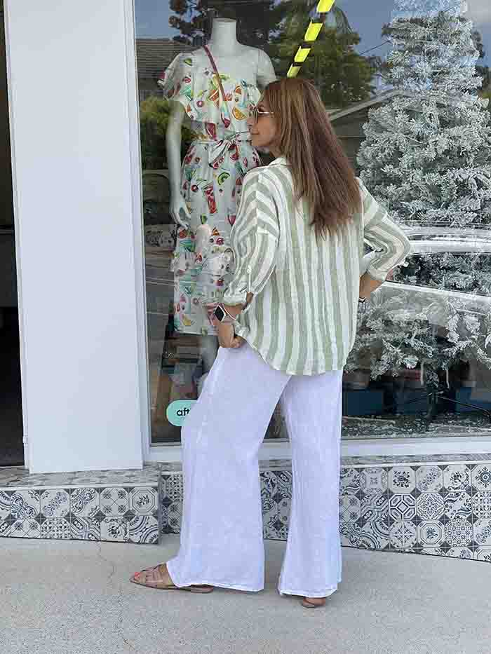 Wide Leg Pocket Pants - White