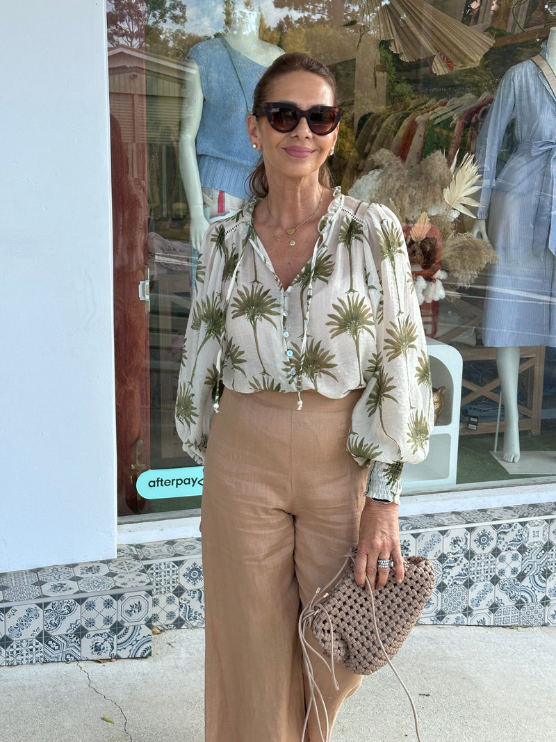 Palm Print Blouse