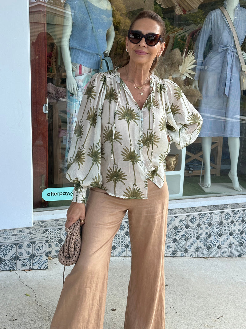 Palm Print Blouse