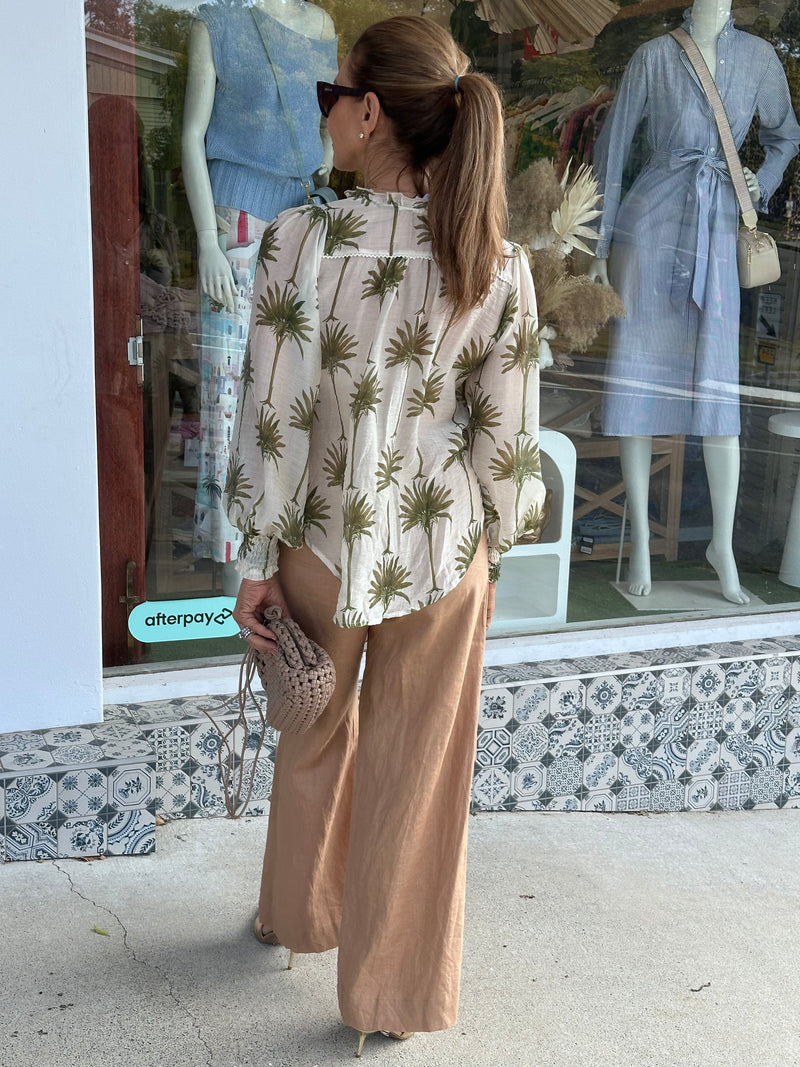 Palm Print Blouse