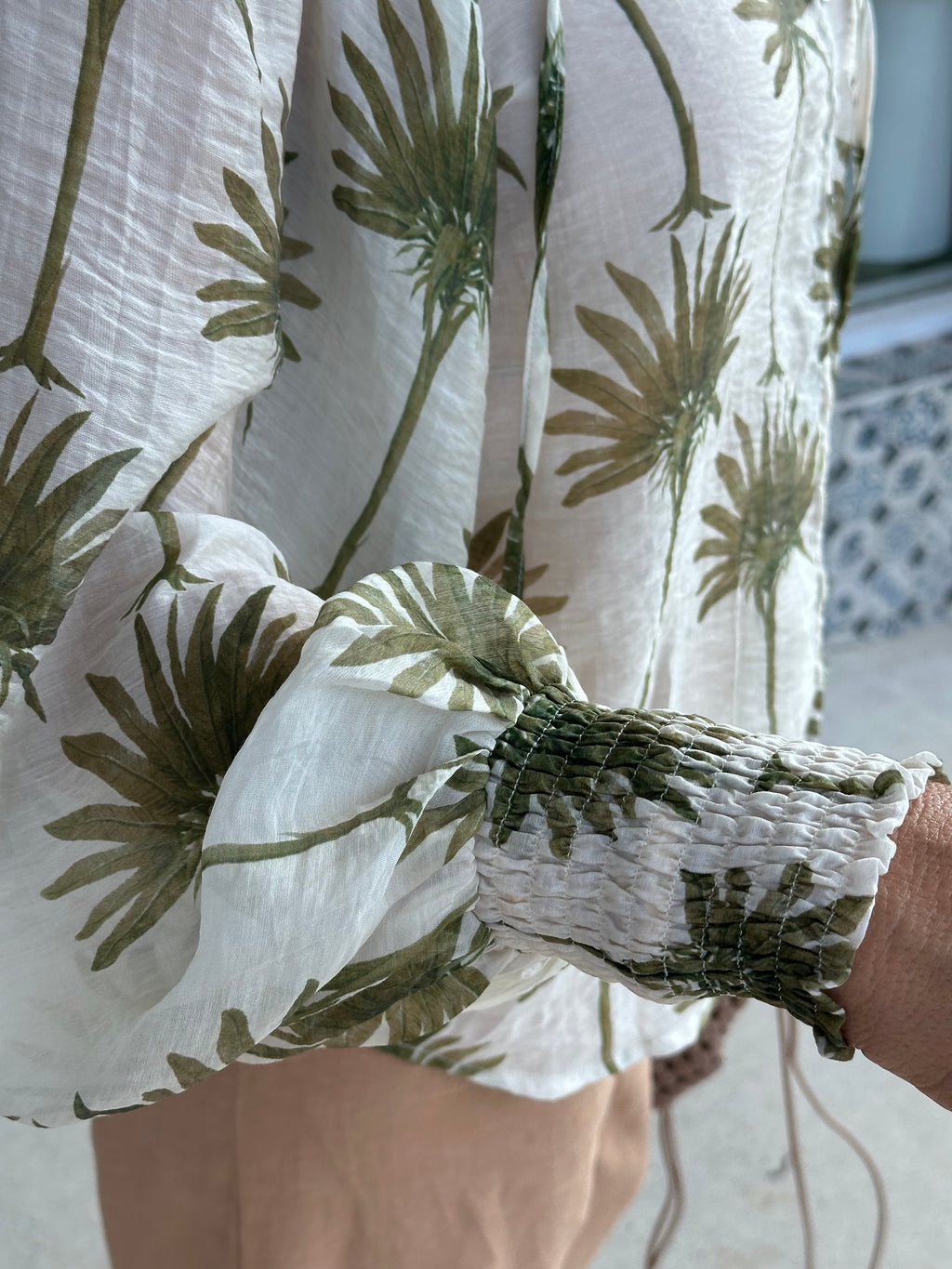 Palm Print Blouse