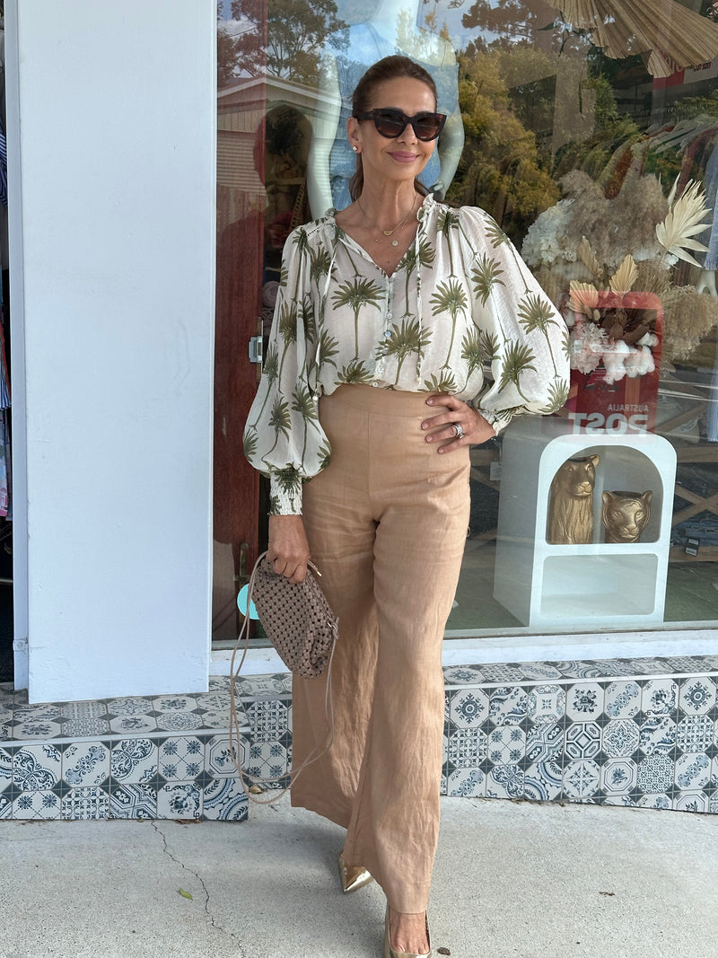 Palm Print Blouse