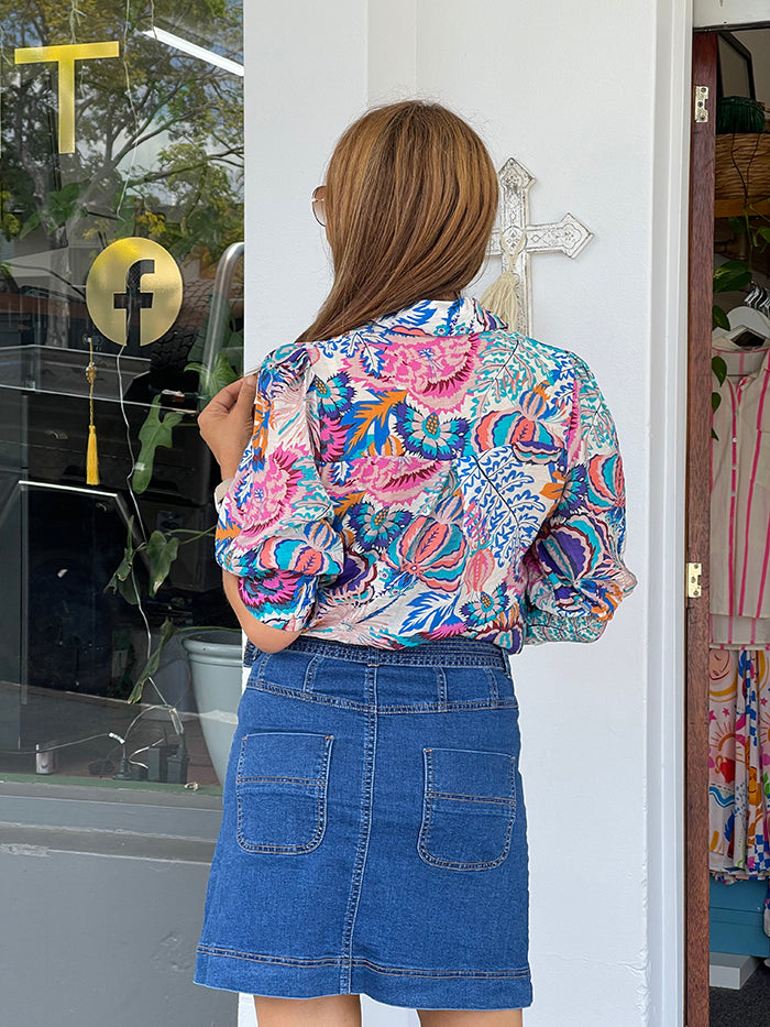 Sierra Blue Floral Top