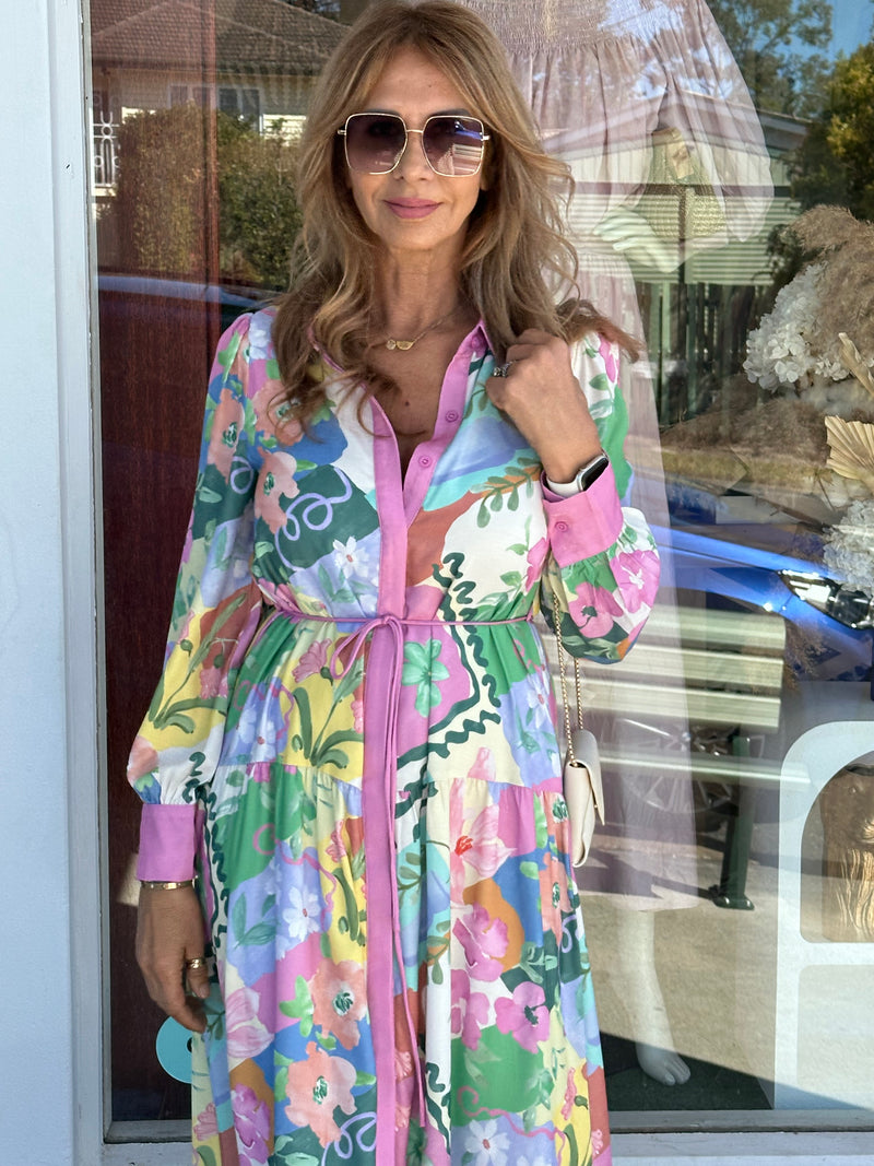 Moni Flora Midi Dress