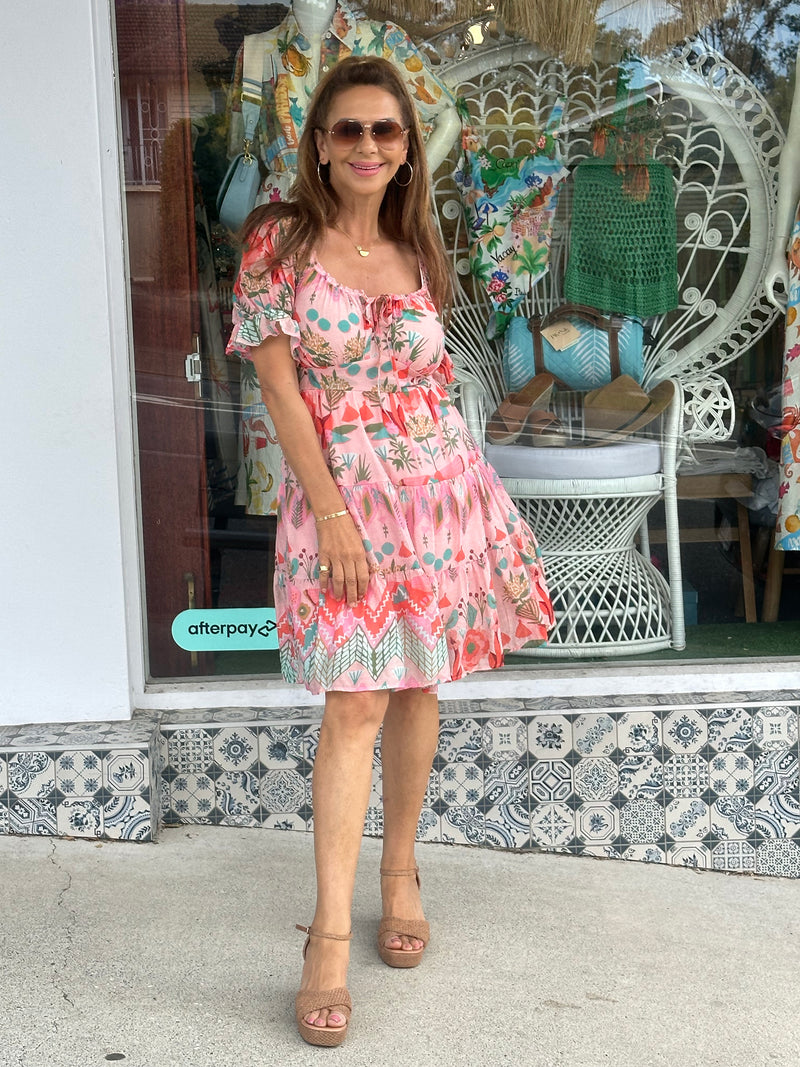 Garden Pia Dress - Blush Print