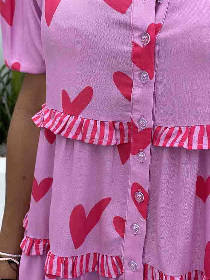 Amore Heart Dress - Pink