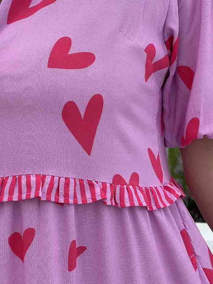Amore Heart Dress - Pink
