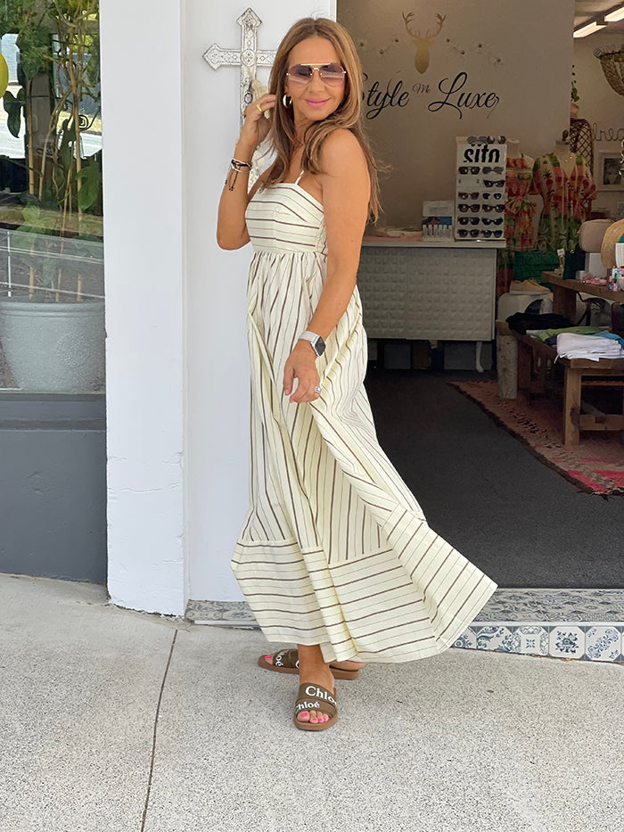 Bordeaux Stripe Maxi