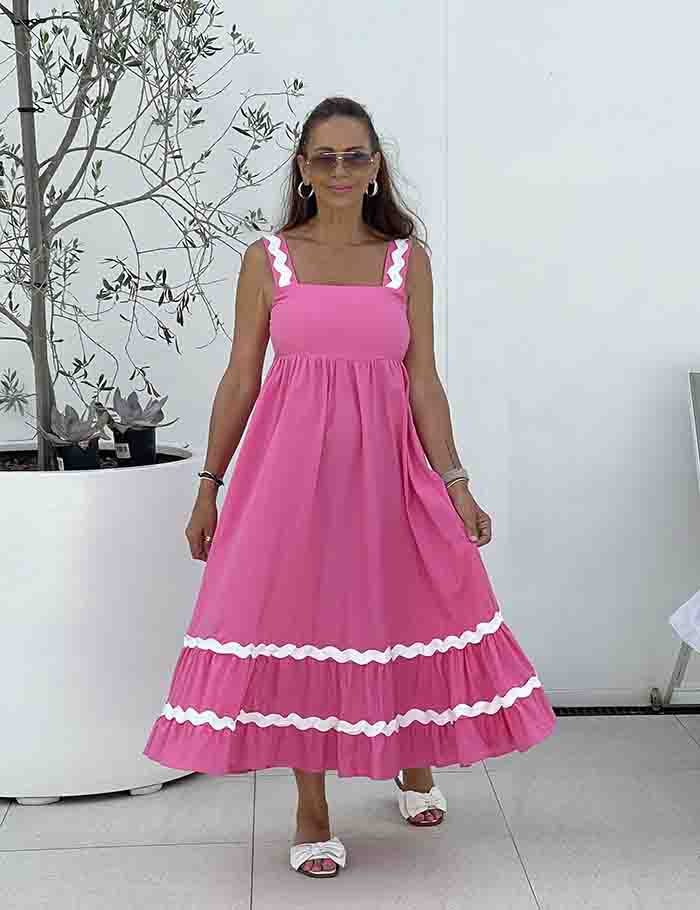 Chessi Ric Rac Dress - Pink