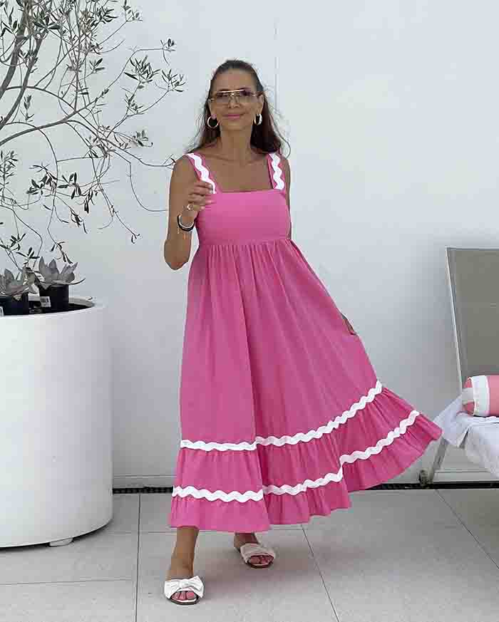 Chessi Ric Rac Dress - Pink