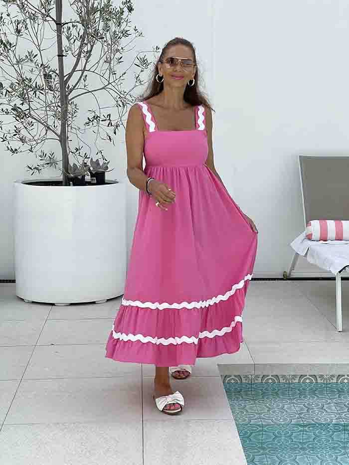 Chessi Ric Rac Dress - Pink