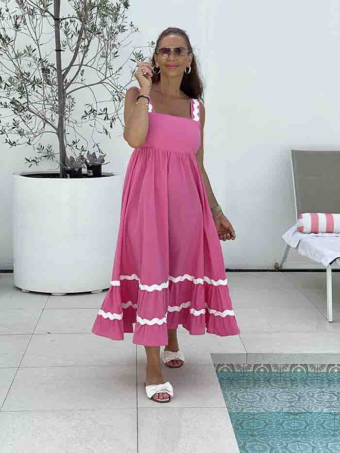 Chessi Ric Rac Dress - Pink