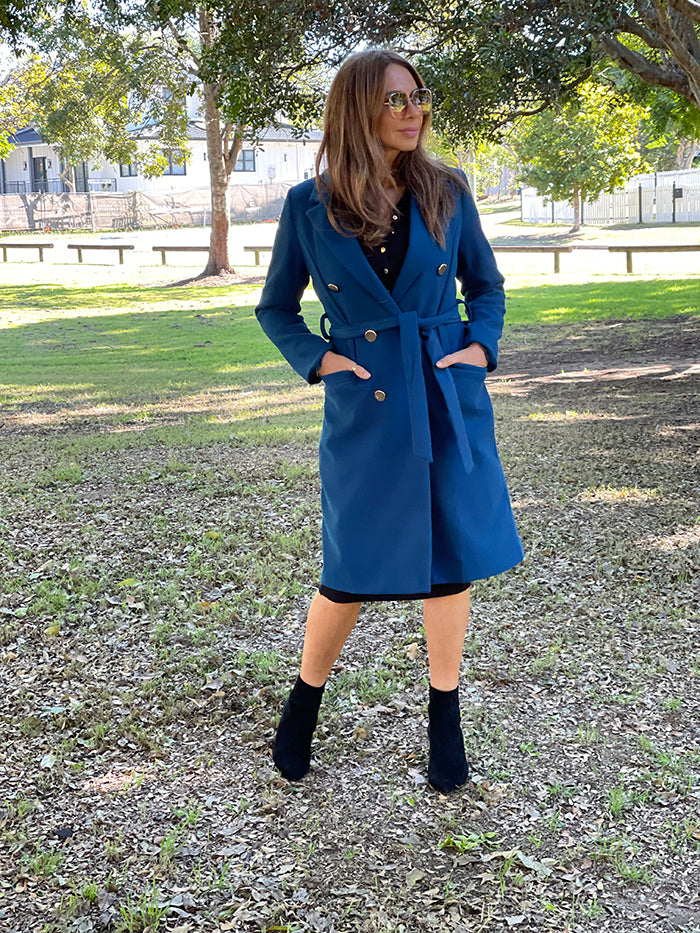 Teal Button Coat