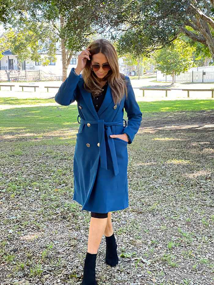 Teal Button Coat