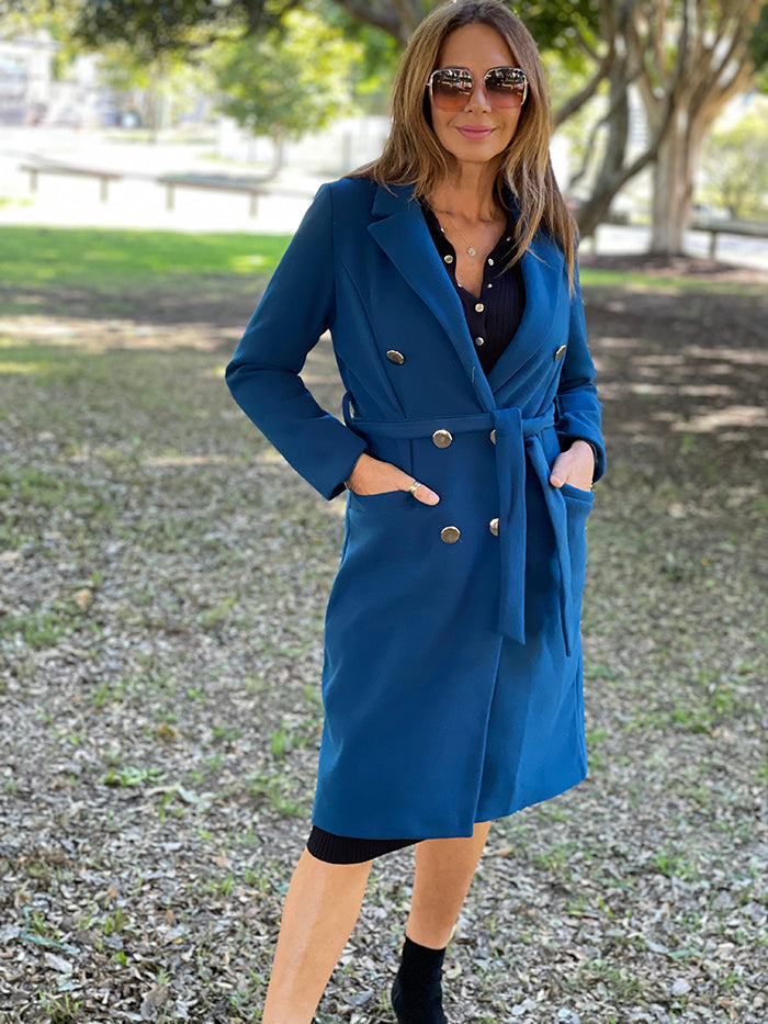 Teal Button Coat