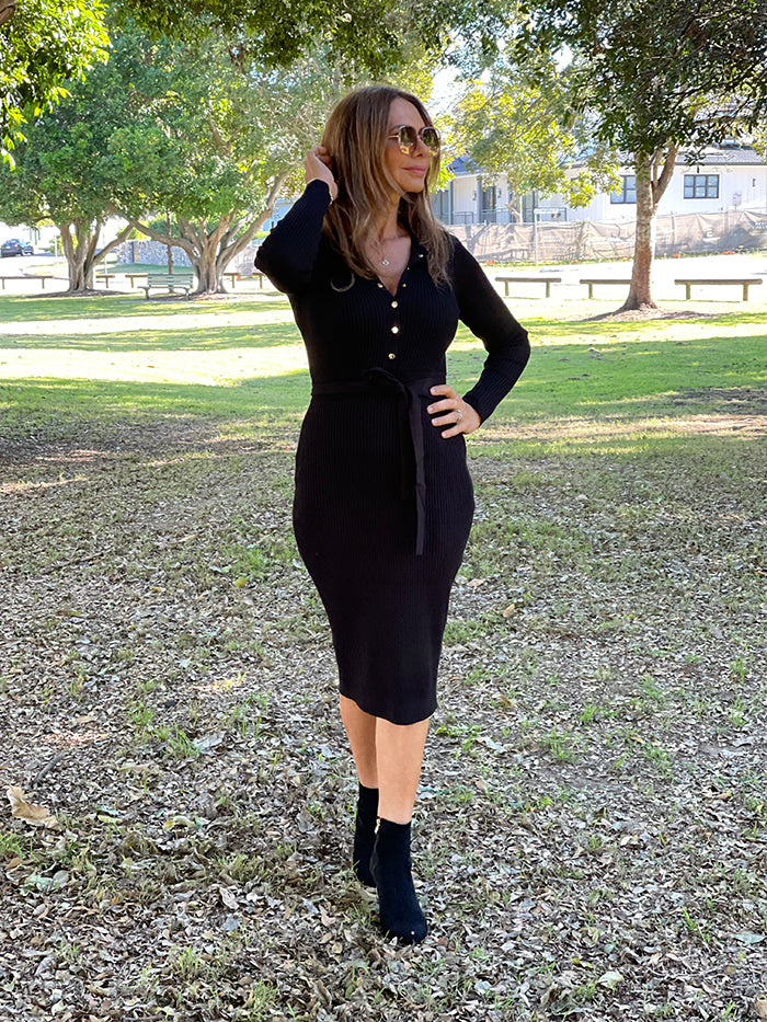 Carlee Knit Dress - Black