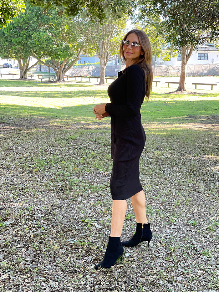 Carlee Knit Dress - Black