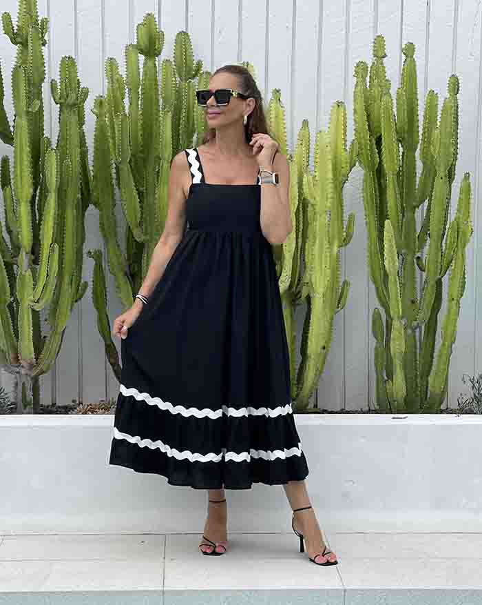 Chessi Ric Rac Dress - Black