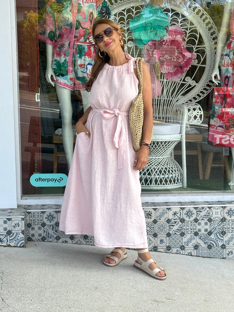 Papaverno Dress - Blush Linen