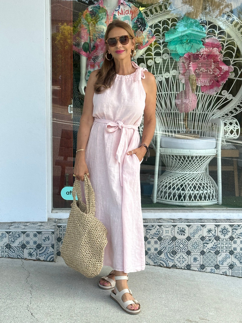 Papaverno Dress - Blush Linen