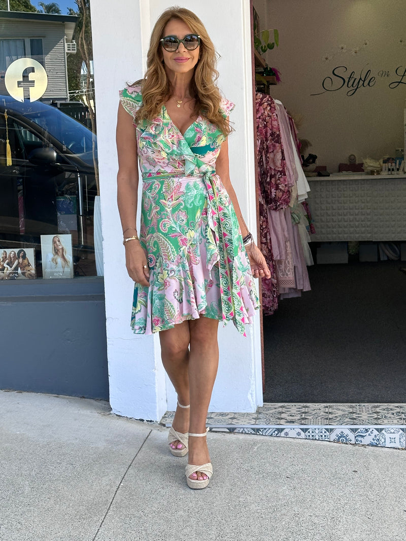 Pia Wrap Dress - Paisley Dream