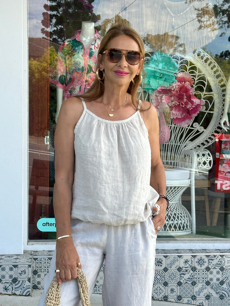 Palmino Pants - Sand Linen