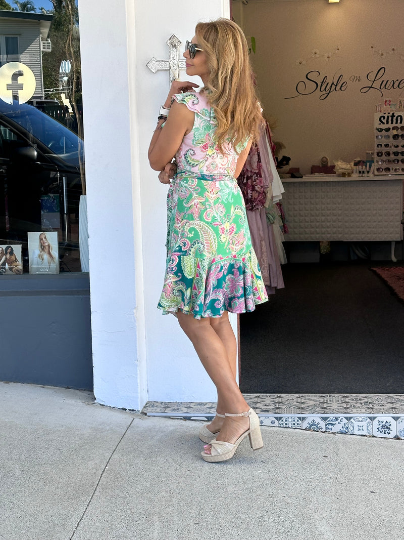 Pia Wrap Dress - Paisley Dream