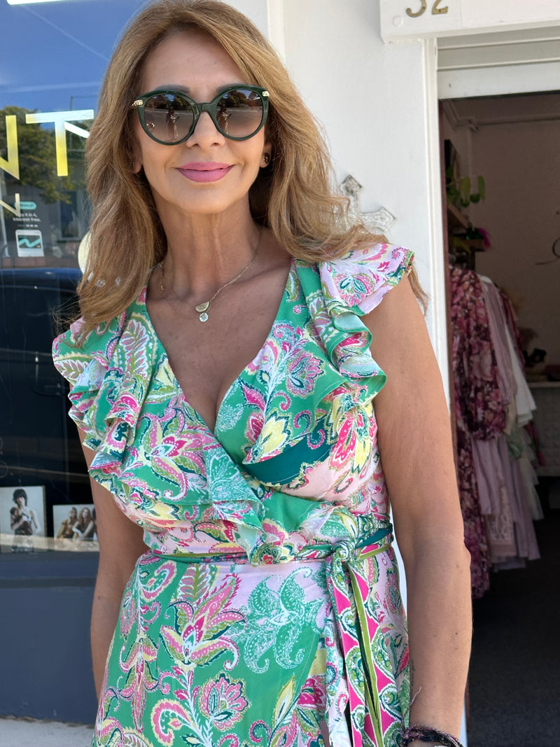 Pia Wrap Dress - Paisley Dream