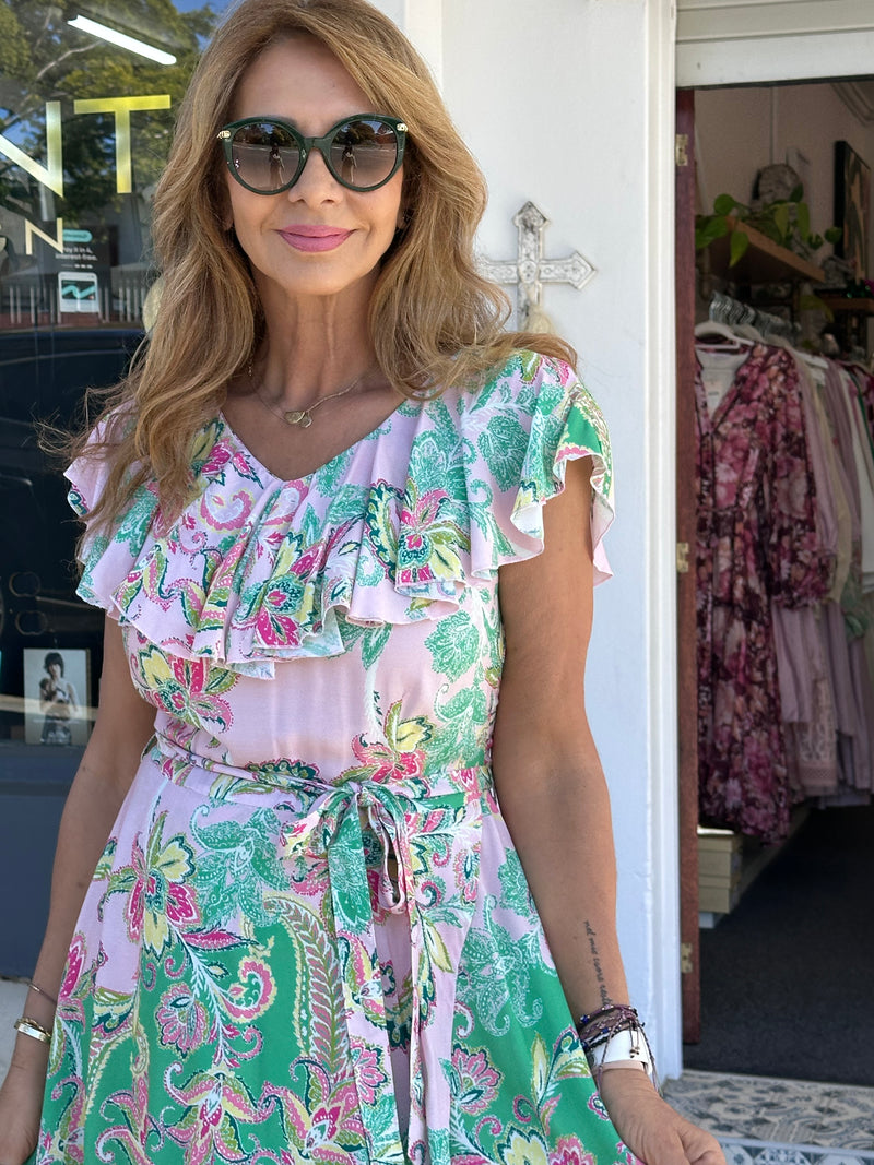 Rosa Frill Dress - Paisley Dream