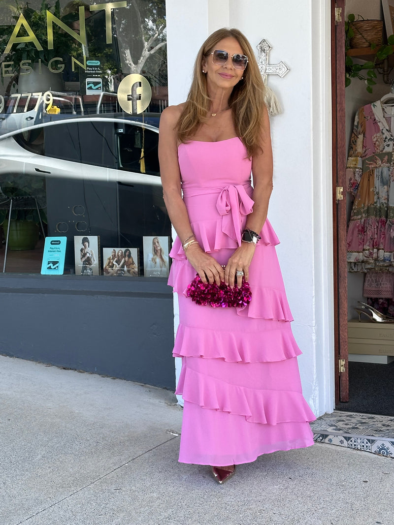 Lola Strapless Dress - Candy Pink