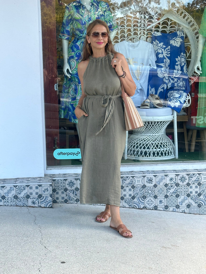 Papaverno Dress - Slate Linen
