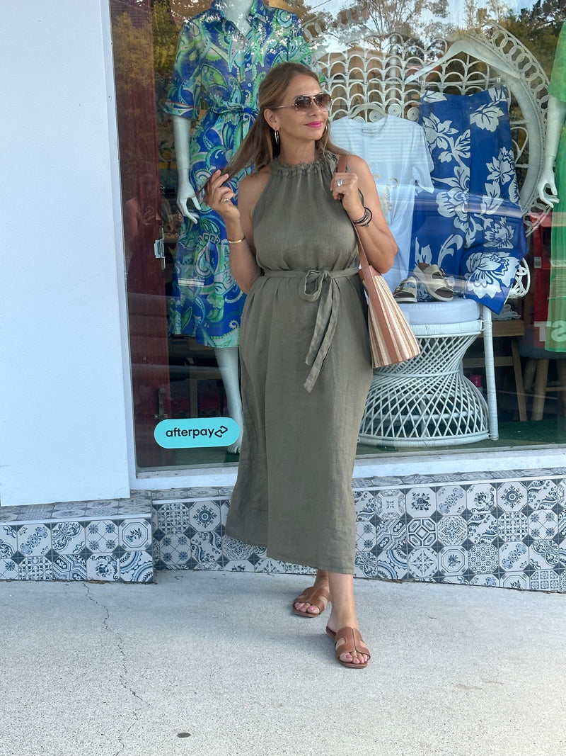 Papaverno Dress - Slate Linen