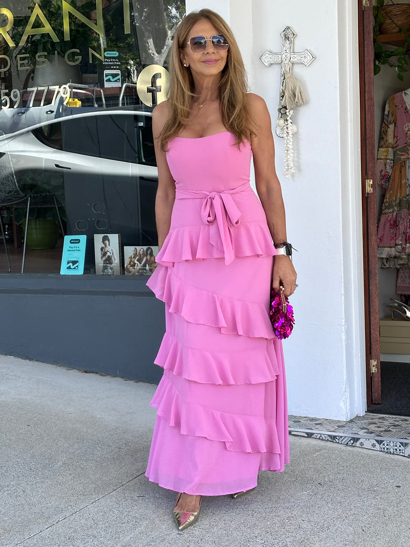 Lola Strapless Dress - Candy Pink