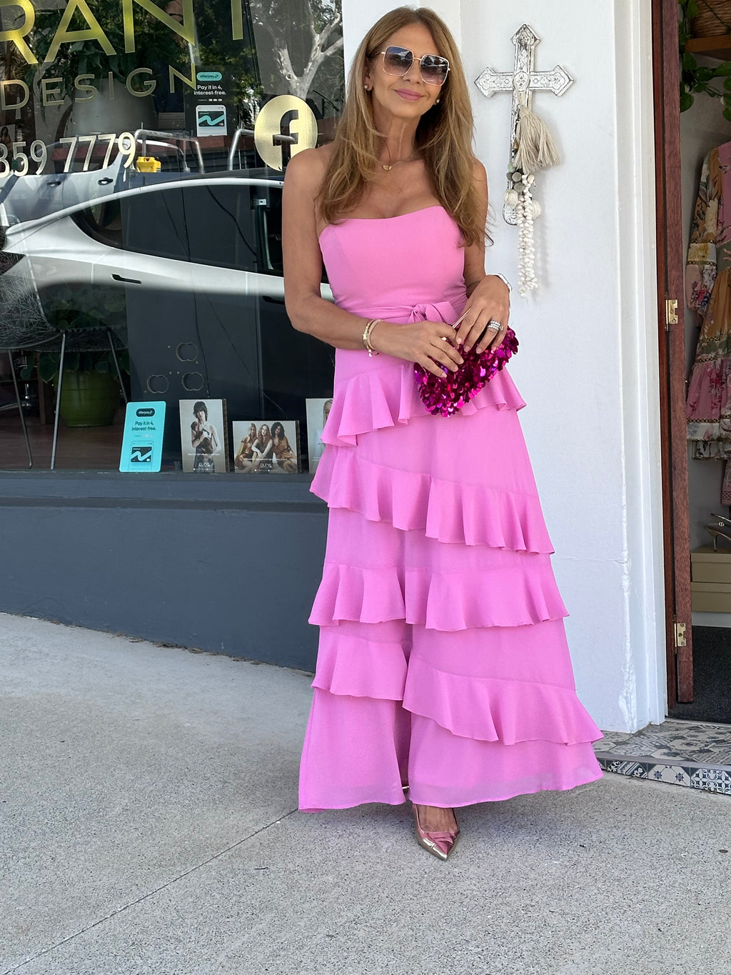 Lola Strapless Dress - Candy Pink