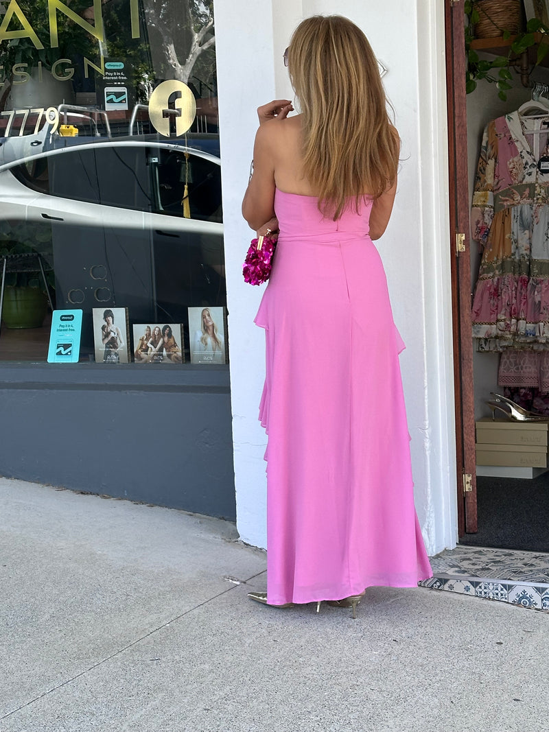 Lola Strapless Dress - Candy Pink