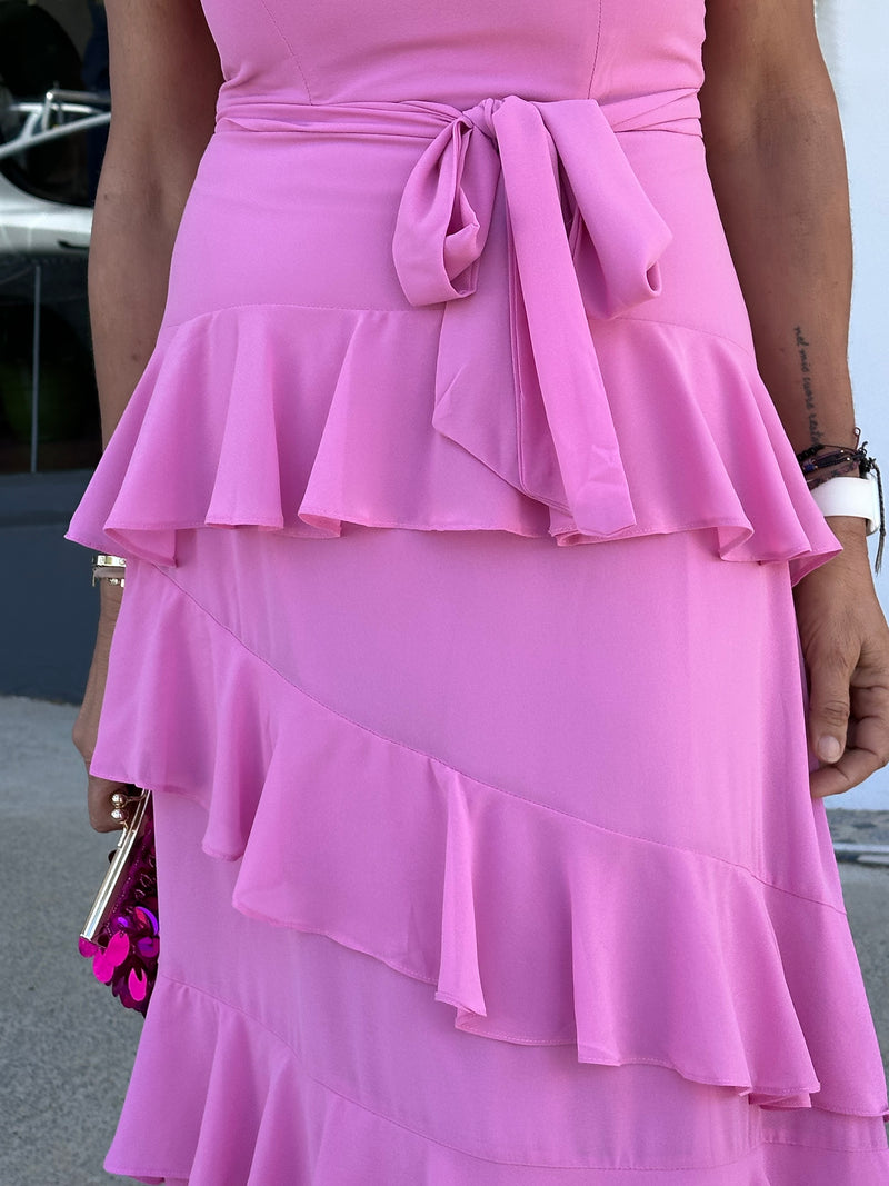 Lola Strapless Dress - Candy Pink