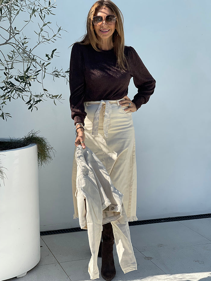 Domenica Knit Top - Cocoa
