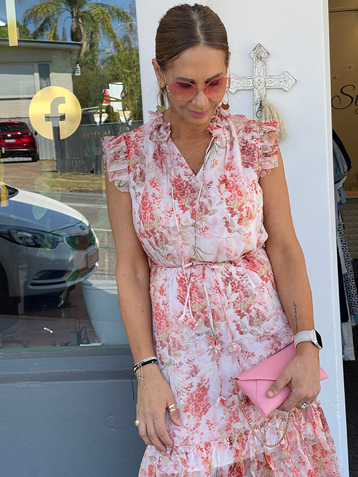 tigerlily silk dress SO ONLINE AU Tigerlily Hand Painted Placement Print Midi Dress, AU16 US12