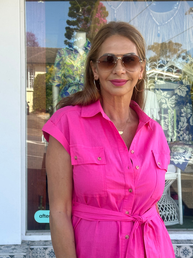 Kelly Pink Shirt Dress