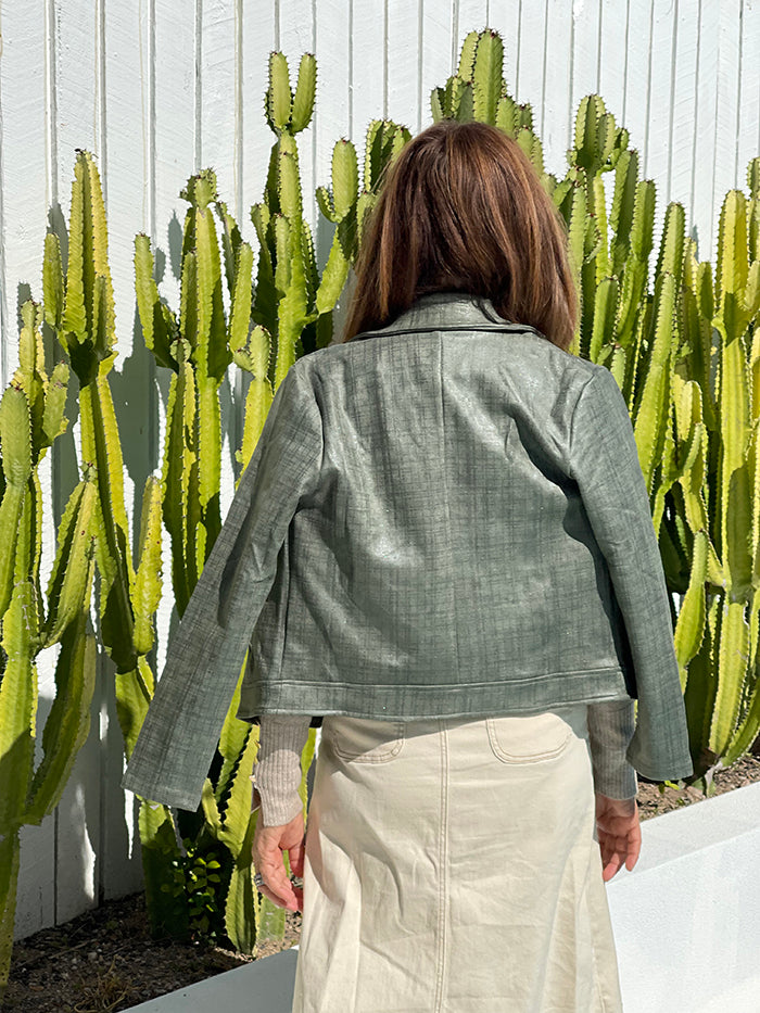 Khaki Suede Shimmer Jacket