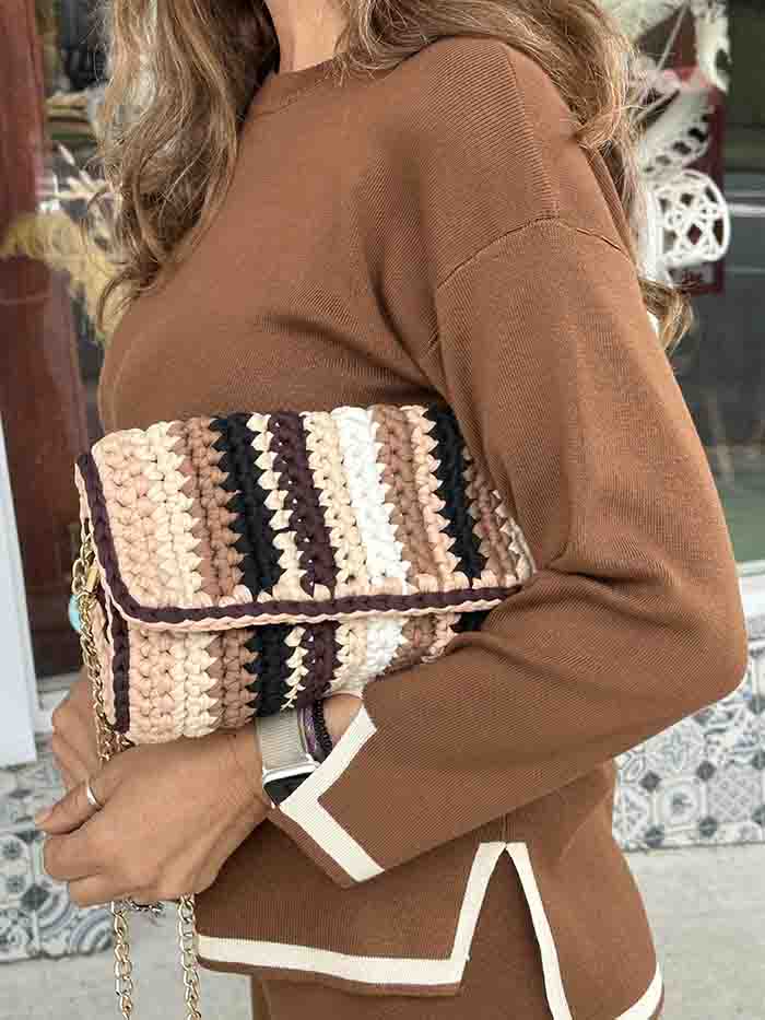 Katrina Stripe Plait Bag