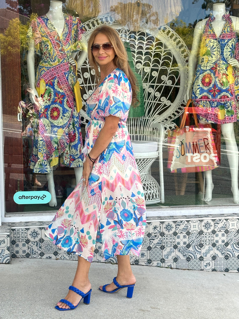 Garden meandering blush floral print maxi dress best sale
