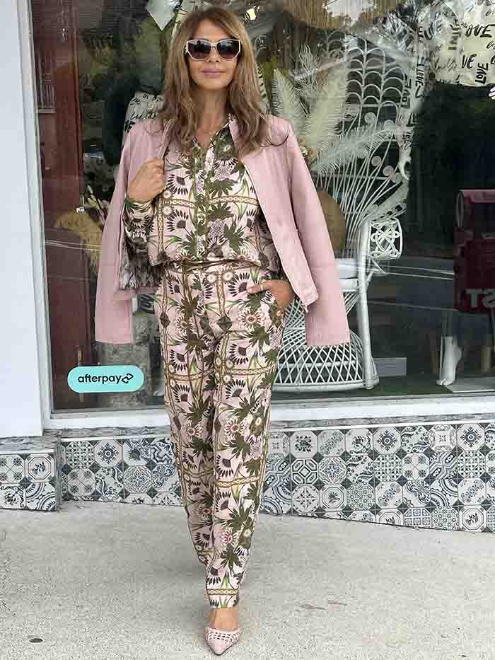Nisha Palm Printed Pants