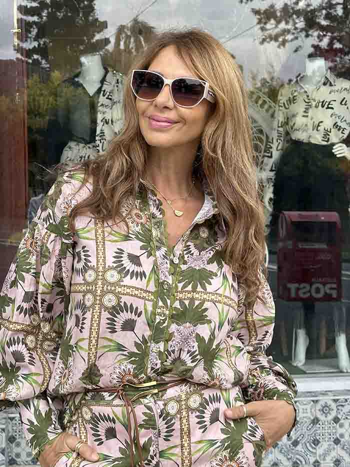 Ebony Palm Printed Shirt